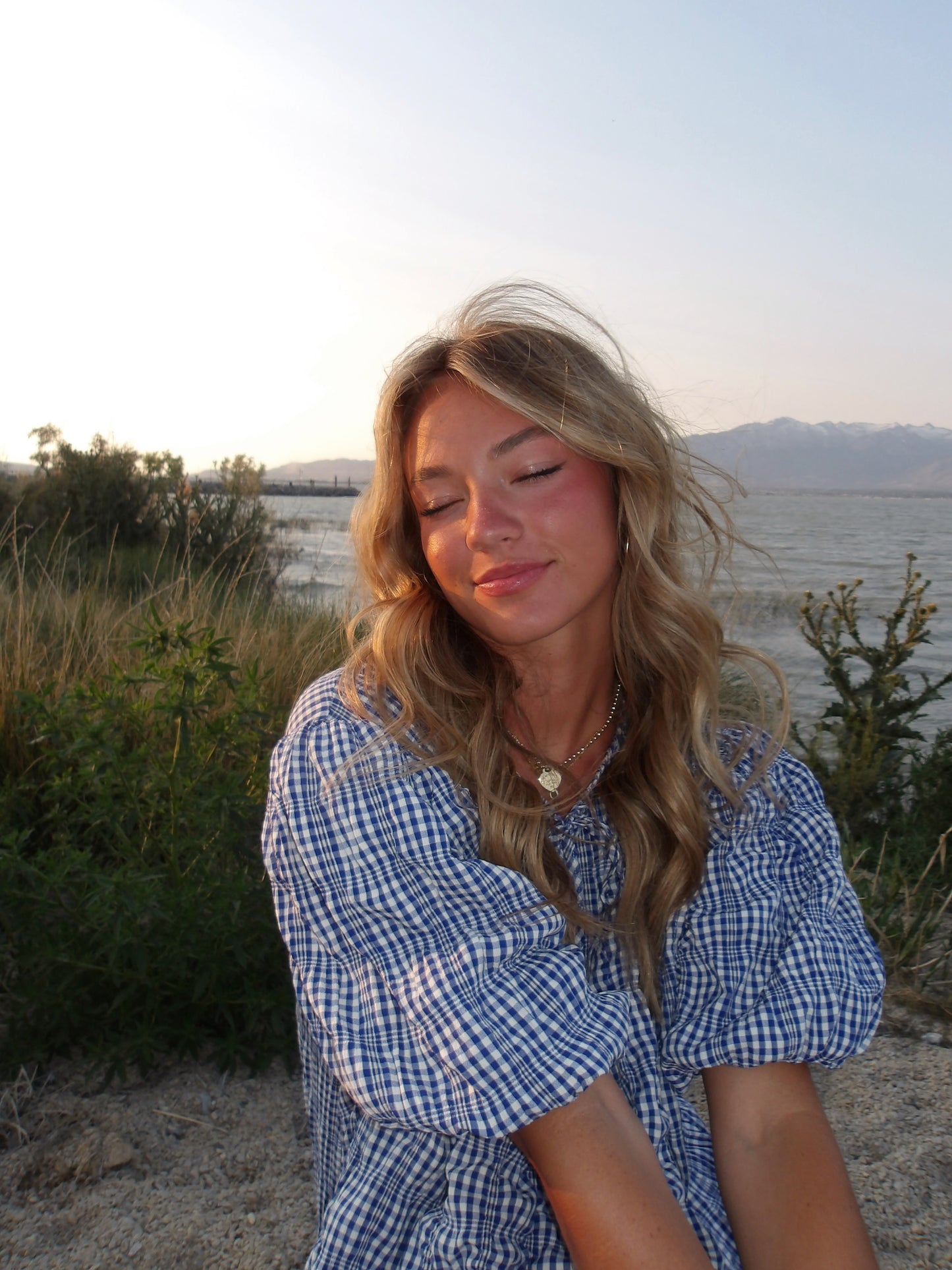 Sunday Blueberry Puff Mini Dress