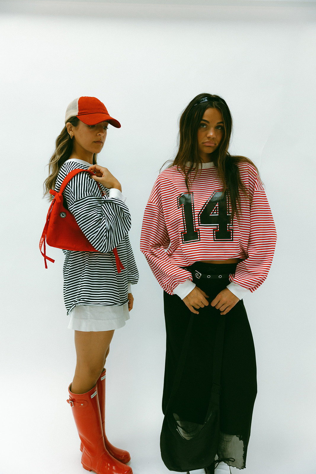 Riot Striped Varsity Tee- in black/red (FALL RESTOCK PRE-ORDER)