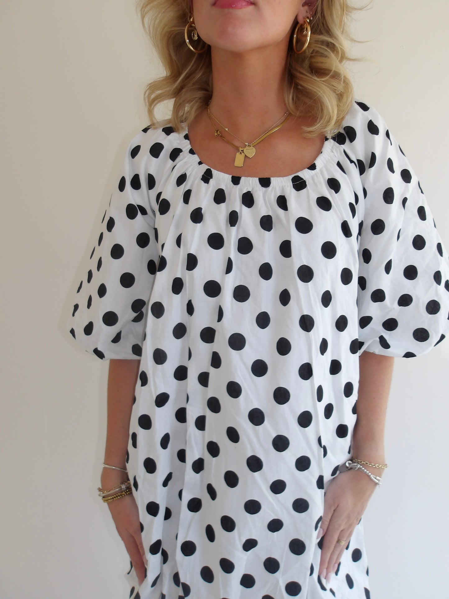 Sunday Polka Puff Dress