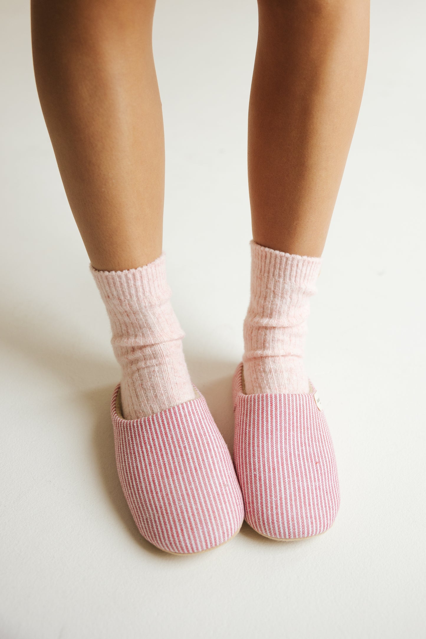 Riot Micro Stripped Slippers in- Strawberry (FALL RESTOCK PRE-ORDER)