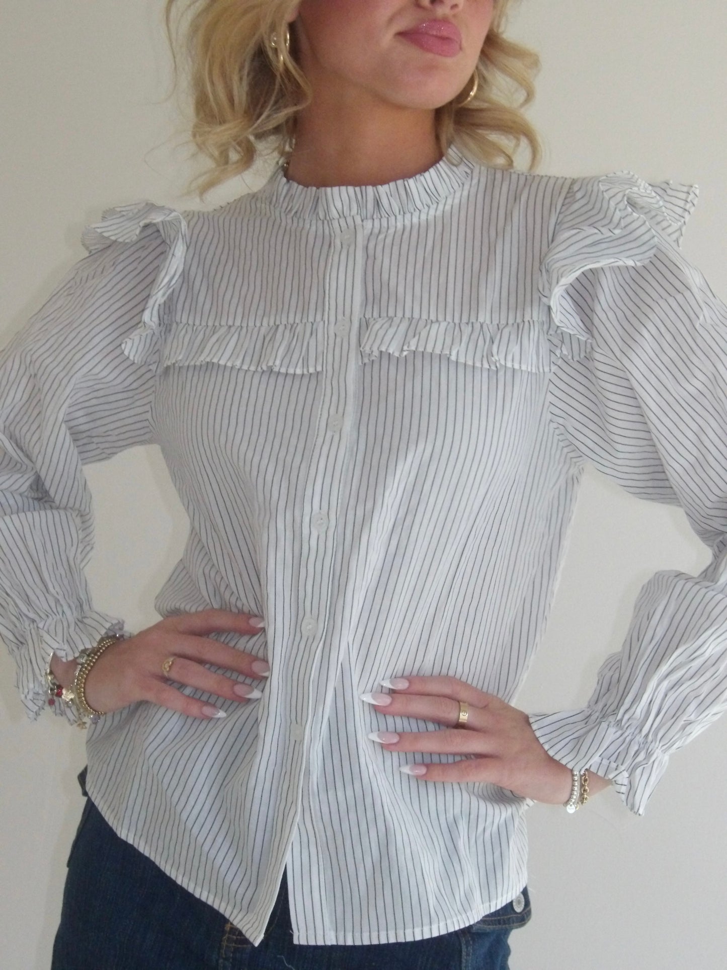 Riot Striped Poet Blouse