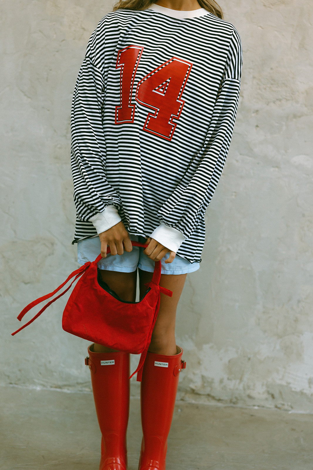 Riot Striped Varsity Tee- in black/red (FALL RESTOCK PRE-ORDER)