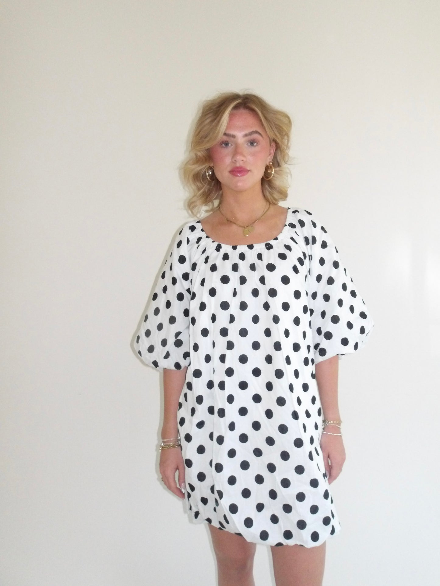 Sunday Polka Puff Dress