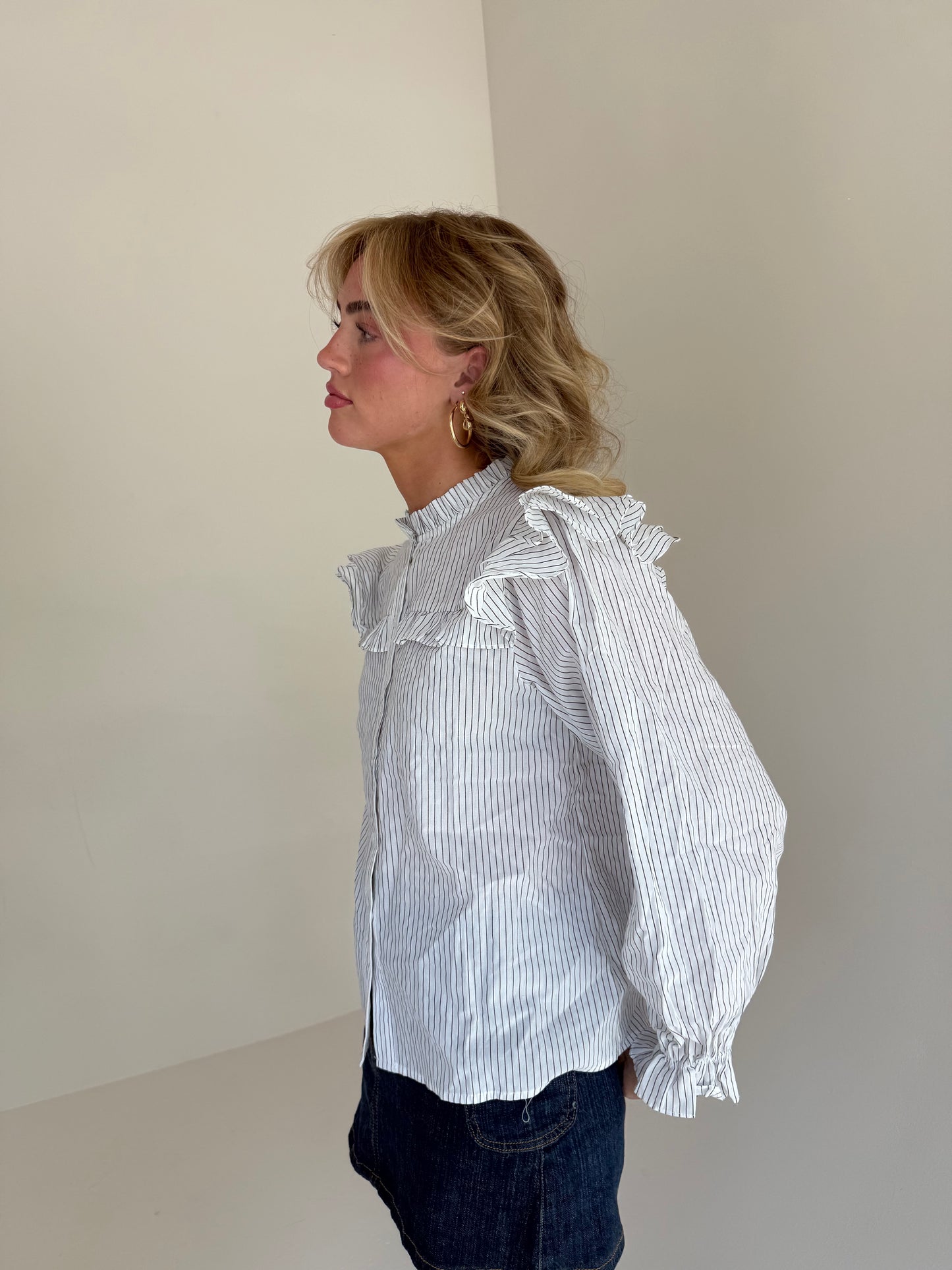 Riot Striped Poet Blouse