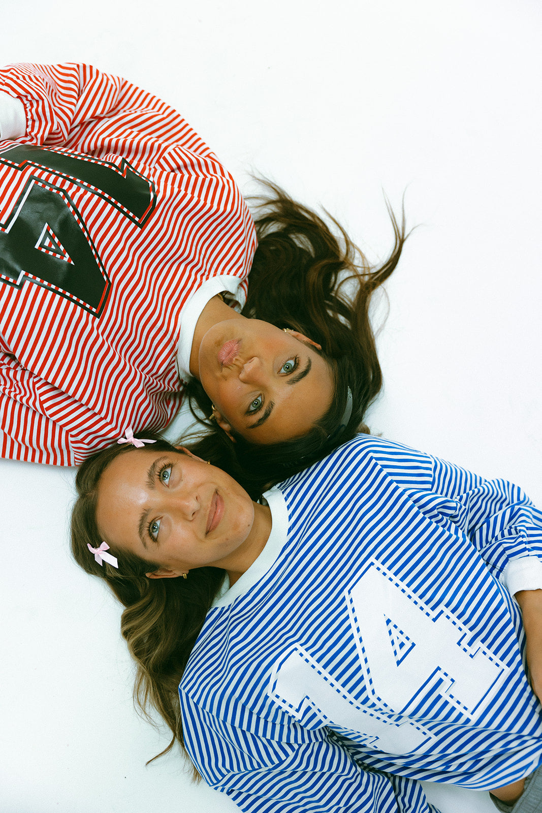Riot Striped Varsity Tee- in blue/white (FALL RESTOCK PRE-ORDER)
