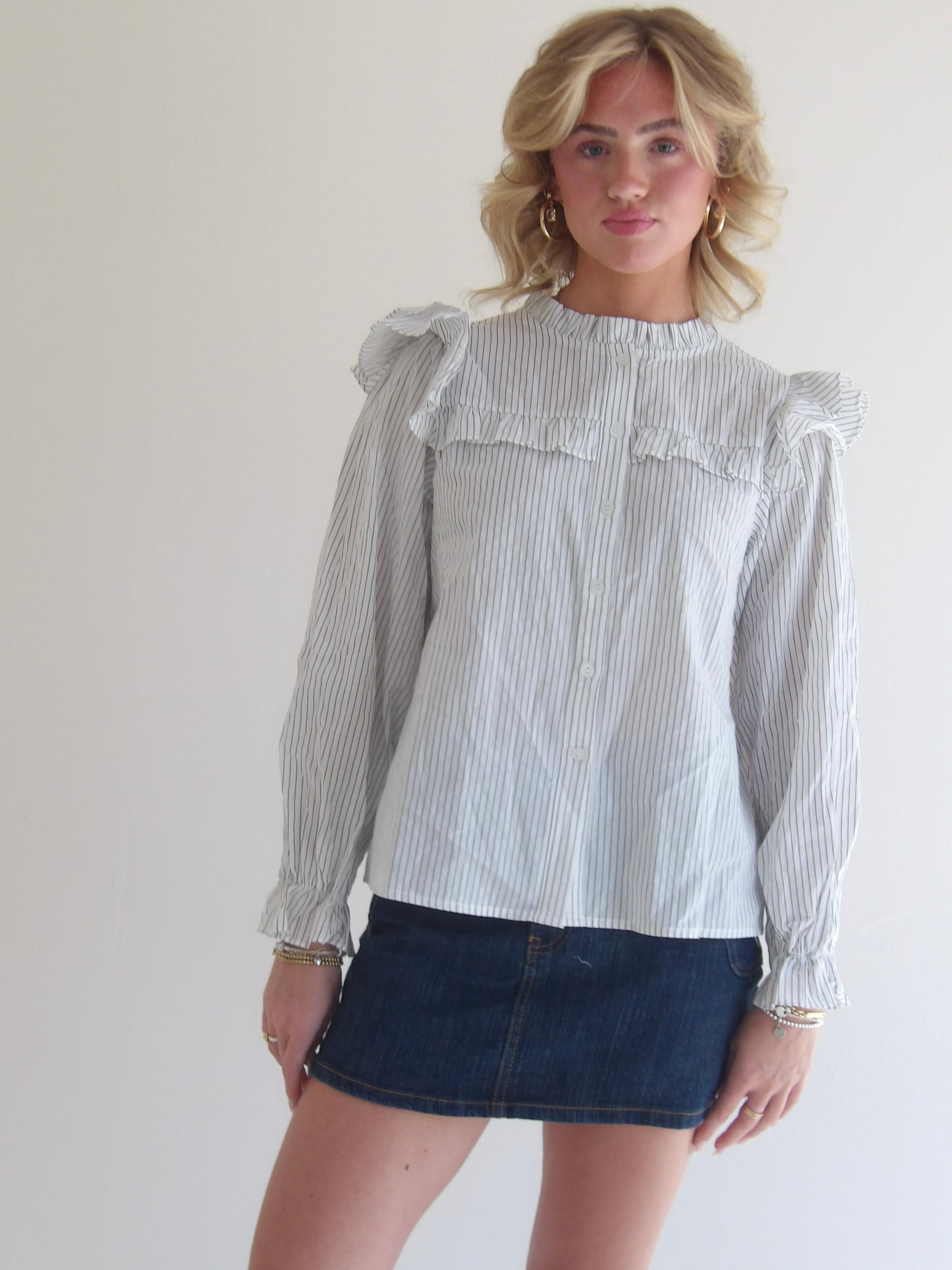 Riot Striped Poet Blouse