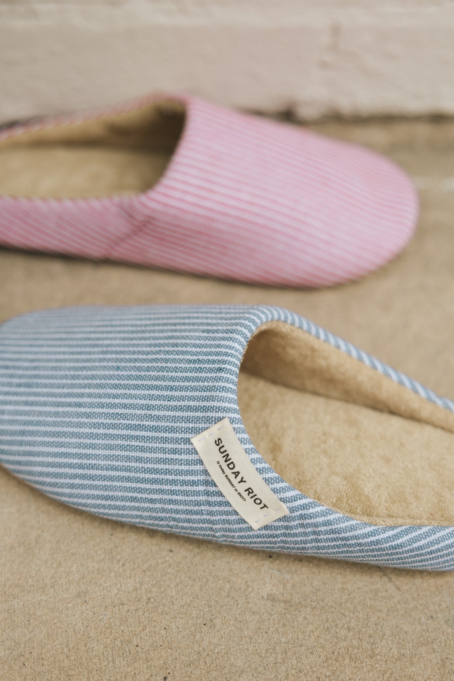 Riot Micro Stripped Slippers in- Blueberry (FALL RESTOCK PRE-ORDER)