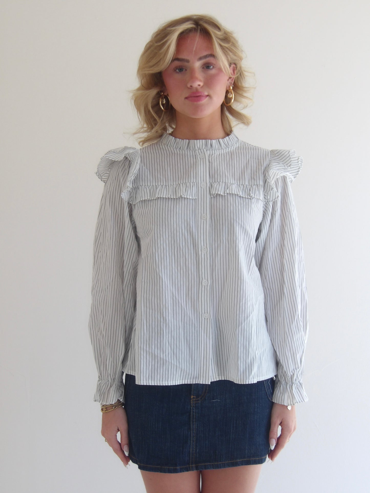 Riot Striped Poet Blouse