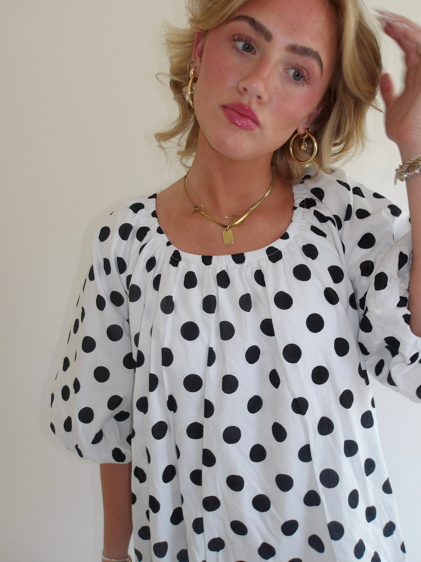 Sunday Polka Puff Dress
