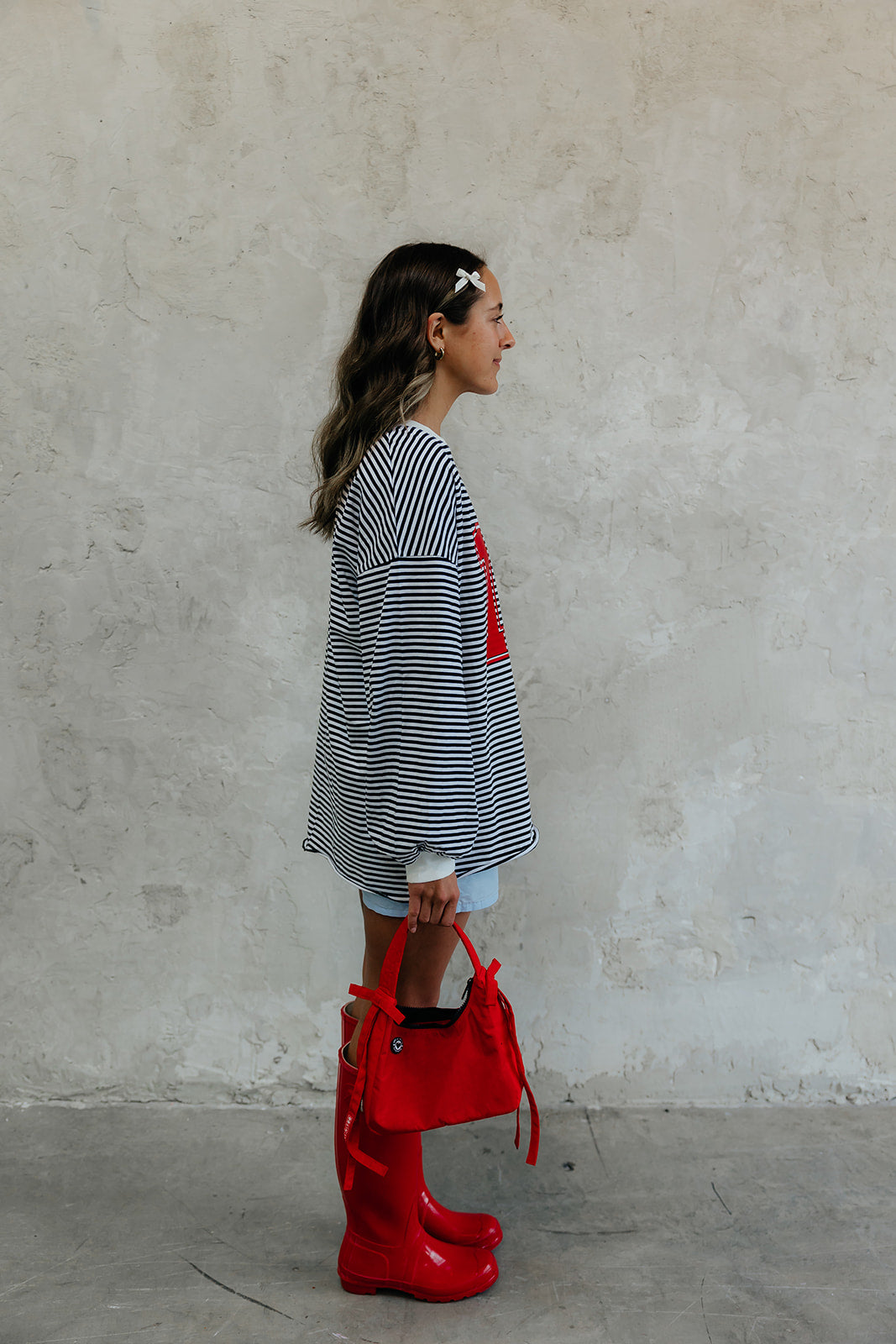 Riot Striped Varsity Tee- in black/red (FALL RESTOCK PRE-ORDER)