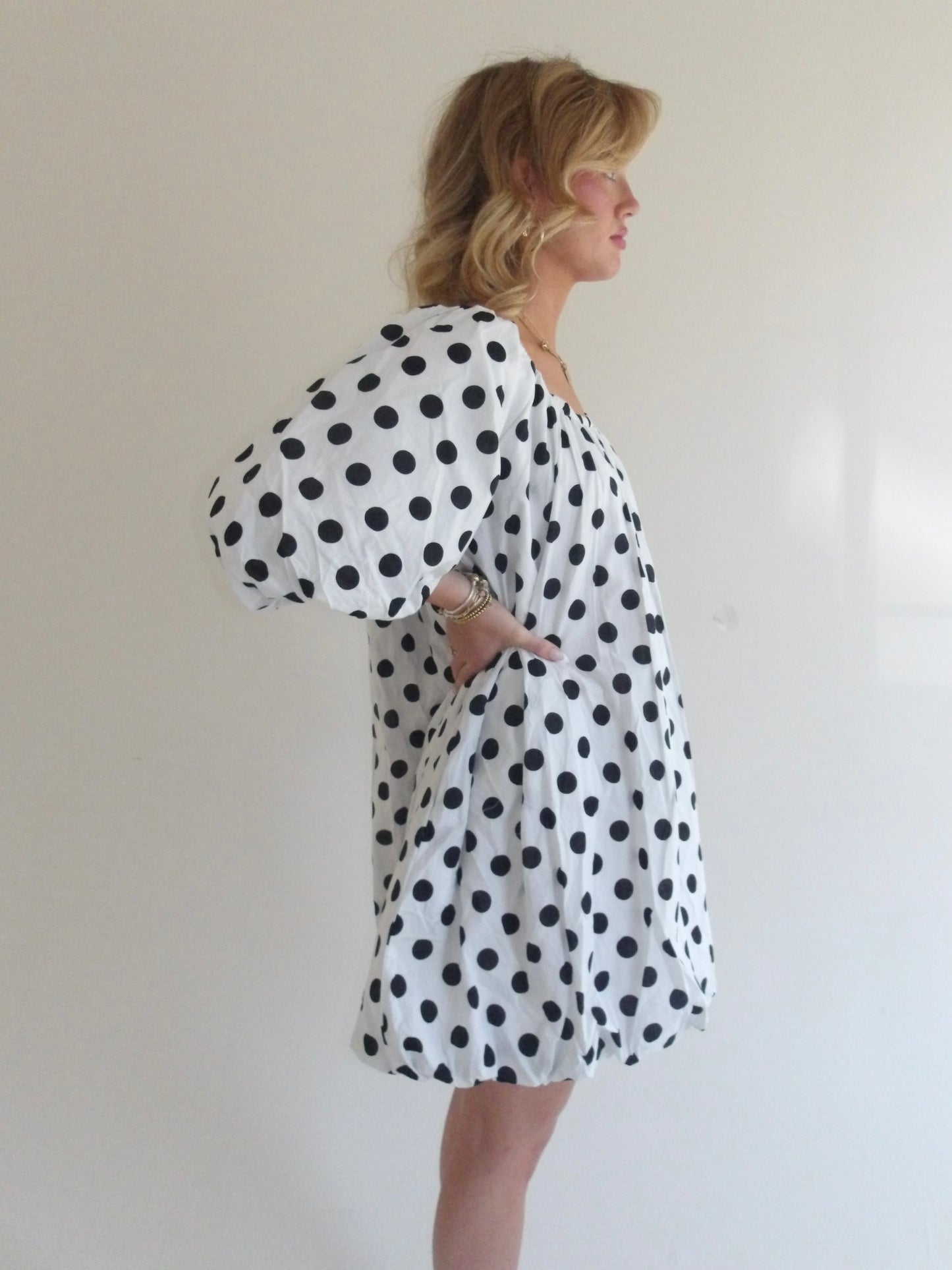 Sunday Polka Puff Dress