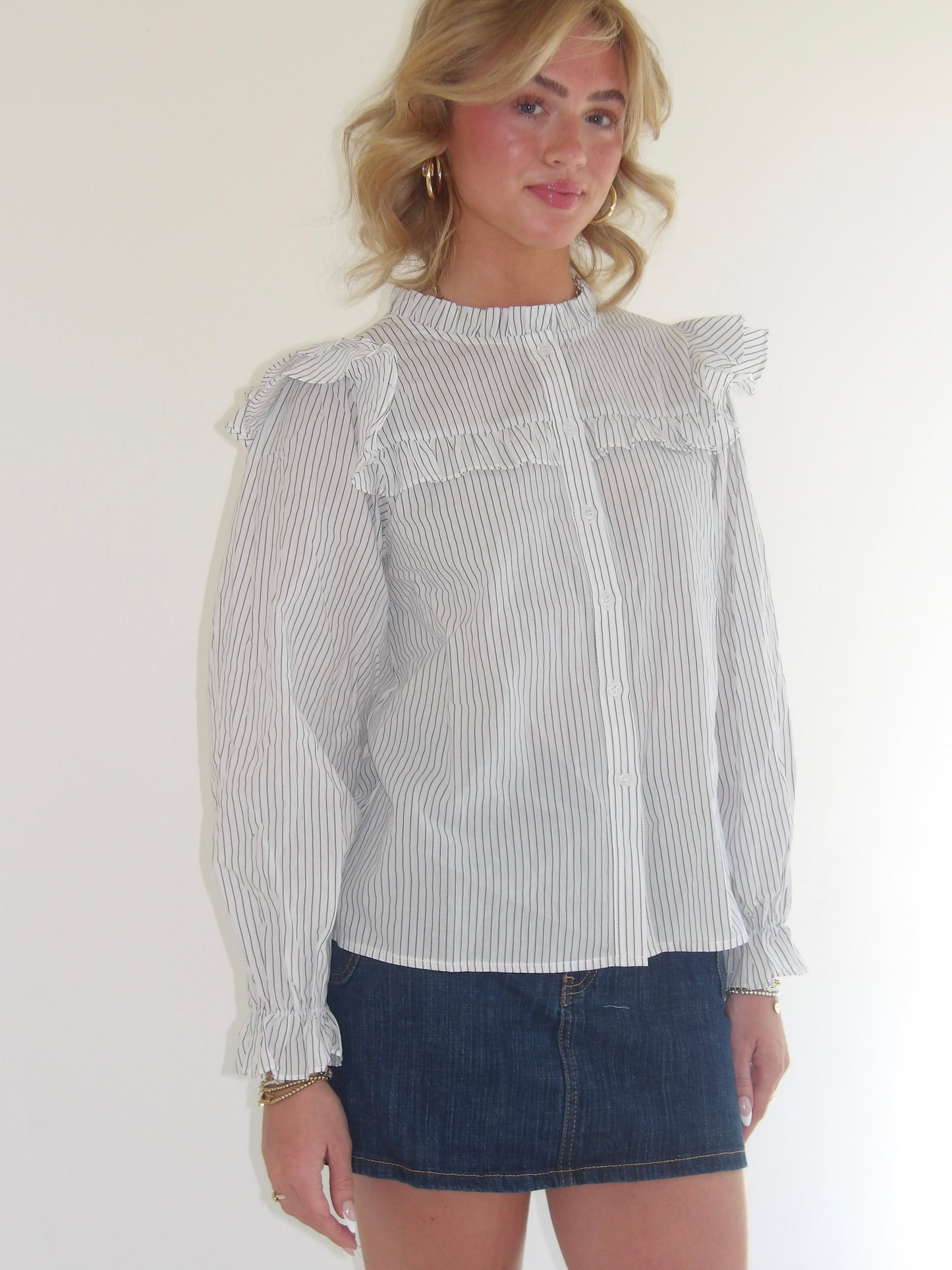 Riot Striped Poet Blouse