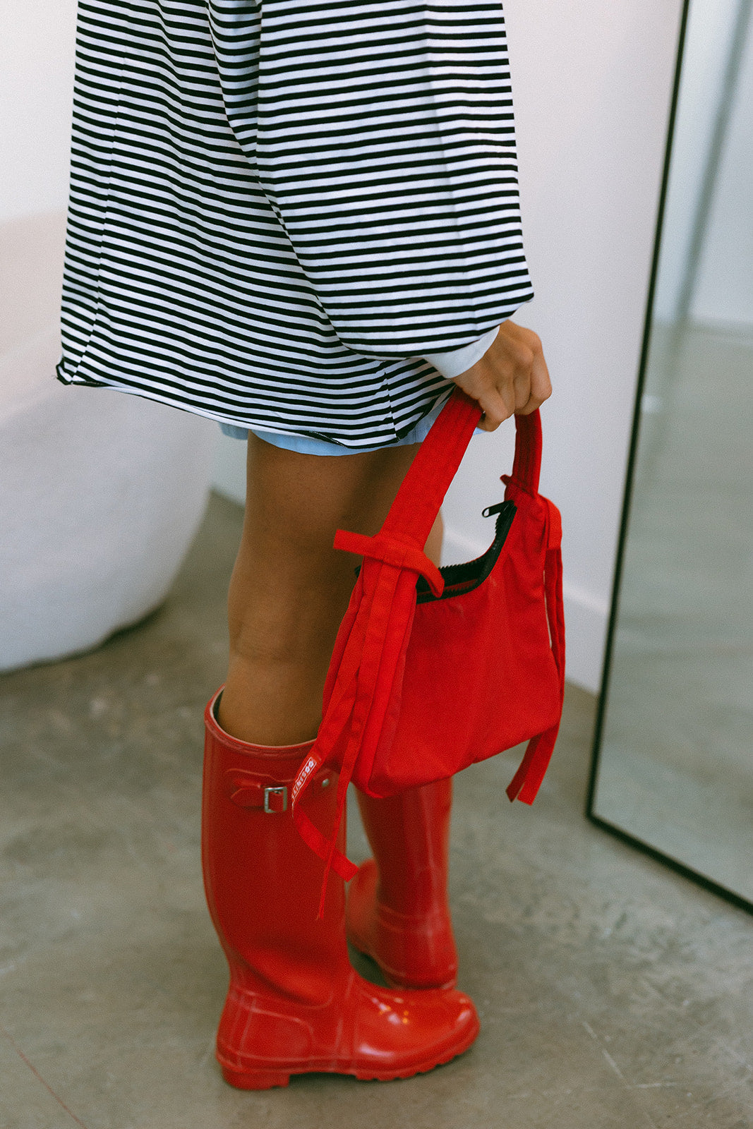 Riot Striped Varsity Tee- in black/red (FALL RESTOCK PRE-ORDER)