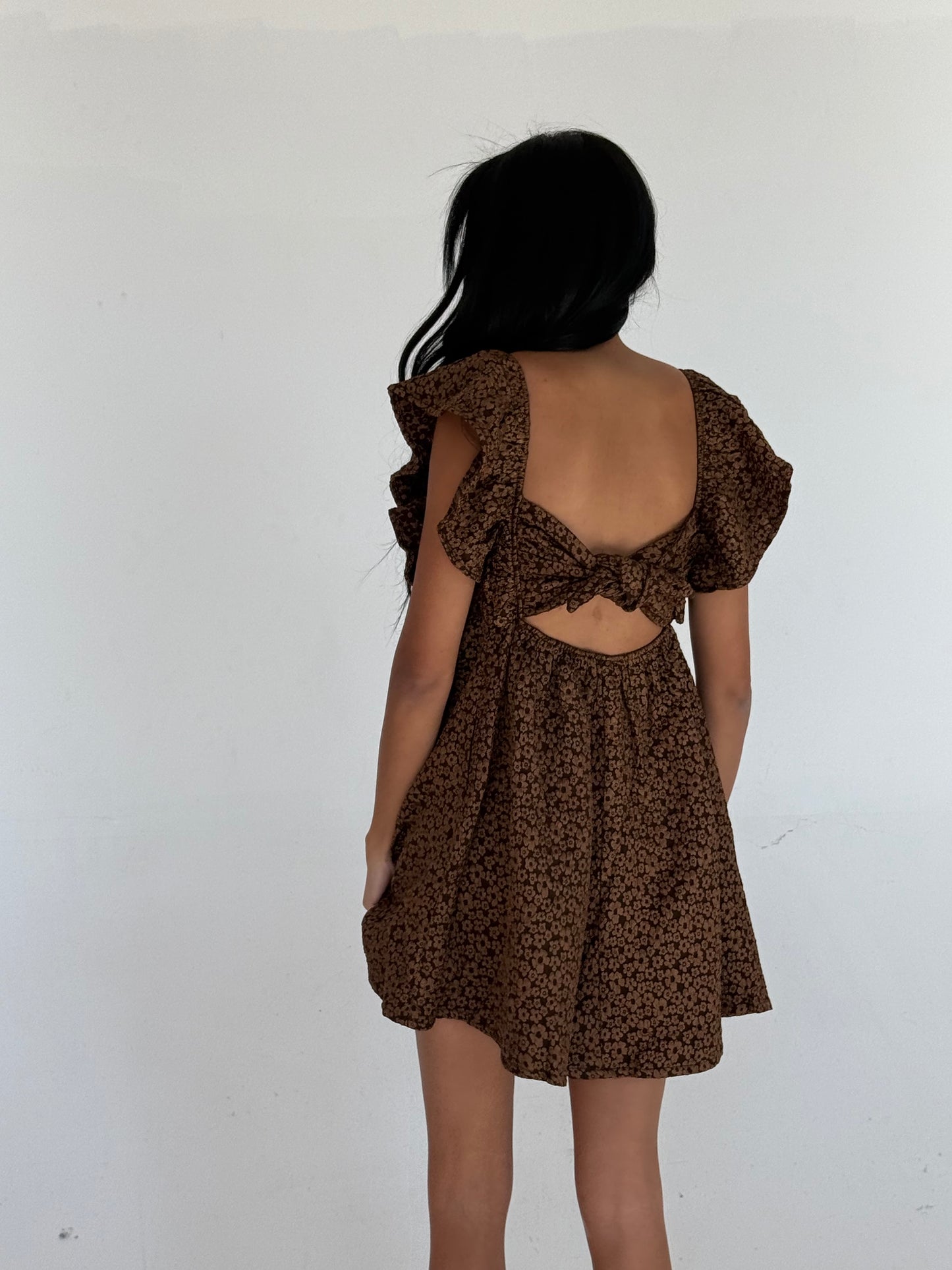 Sunday Hazelnut Flutter Dress