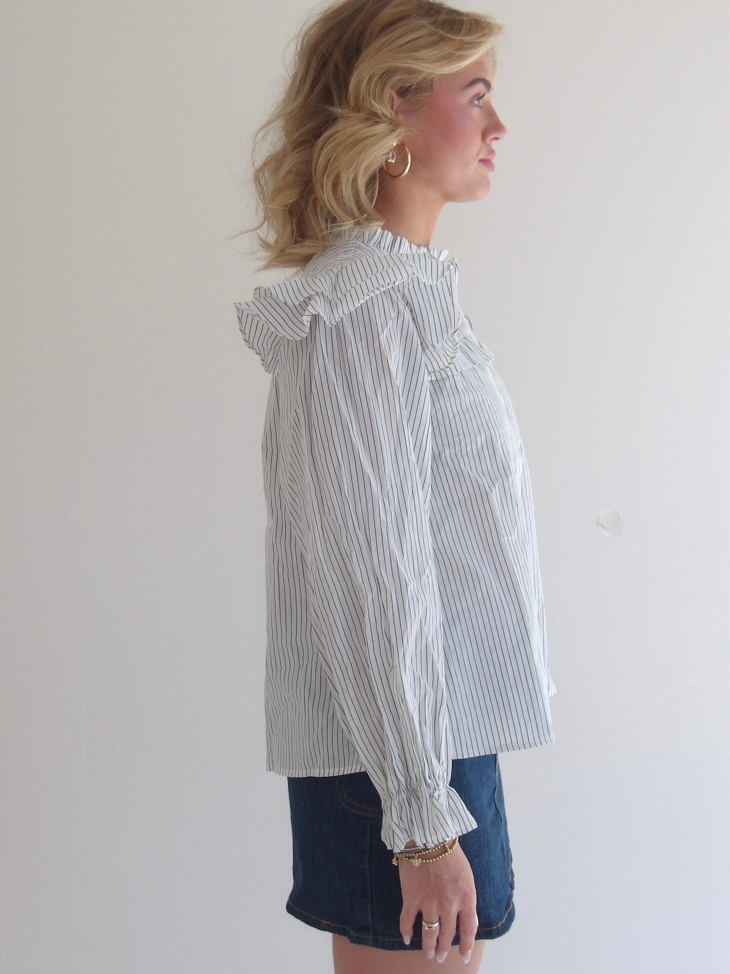 Riot Striped Poet Blouse