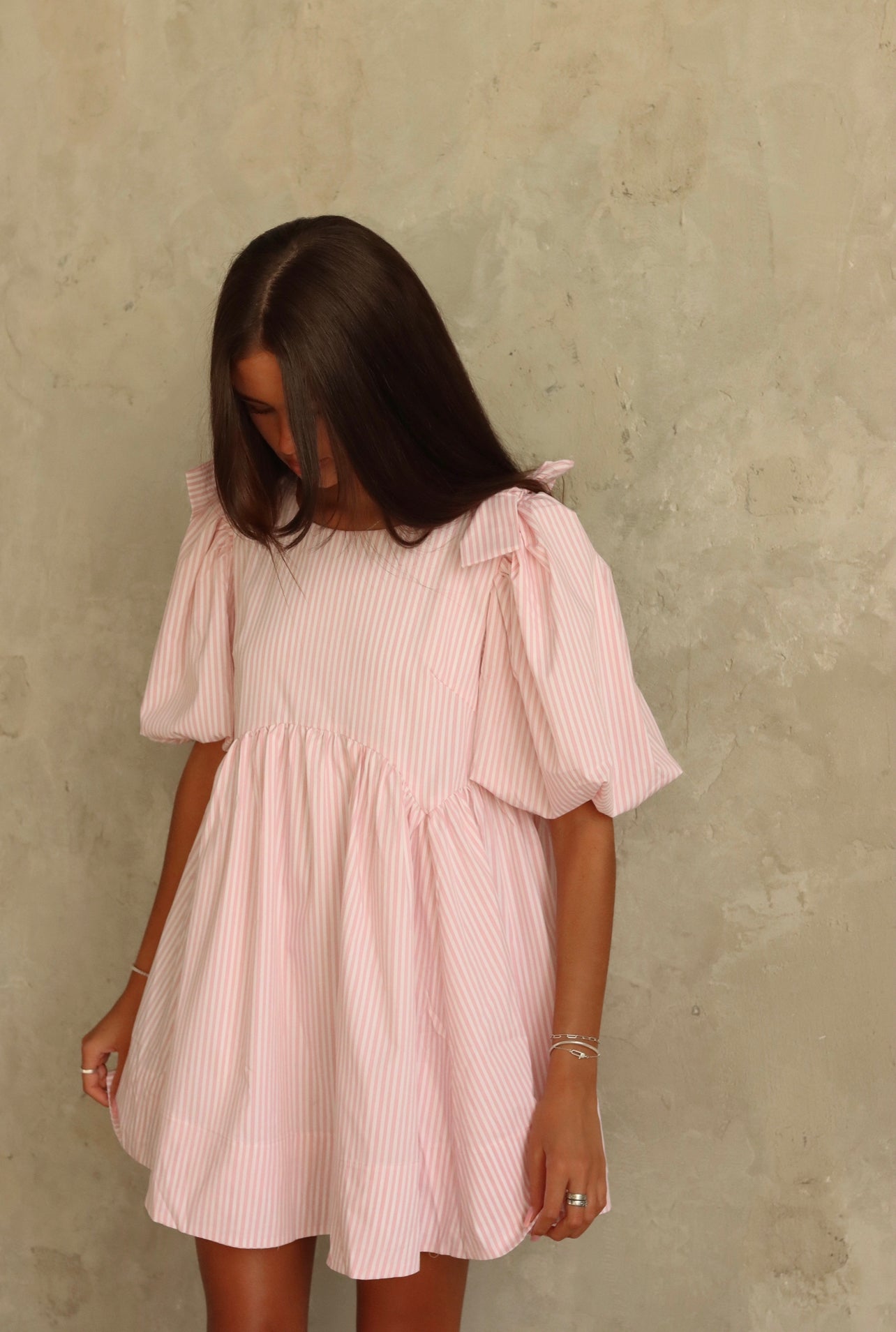 Sunday Strawbaby Bow Dress (Ready To Ship!)