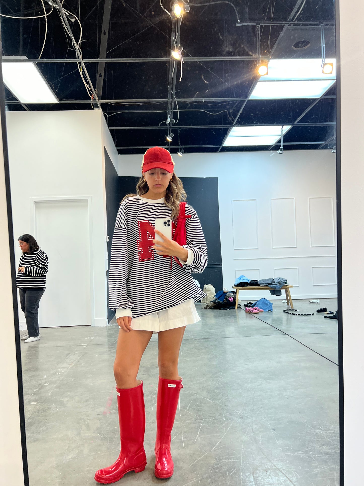 Riot Striped Varsity Tee- in black/red (FALL RESTOCK PRE-ORDER)