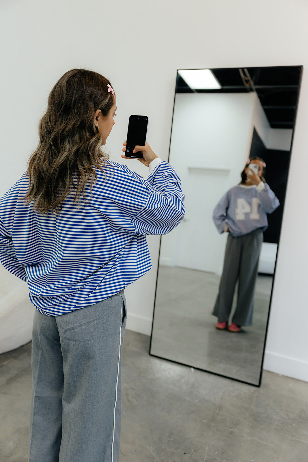Riot Striped Varsity Tee- in blue/white (FALL RESTOCK PRE-ORDER)