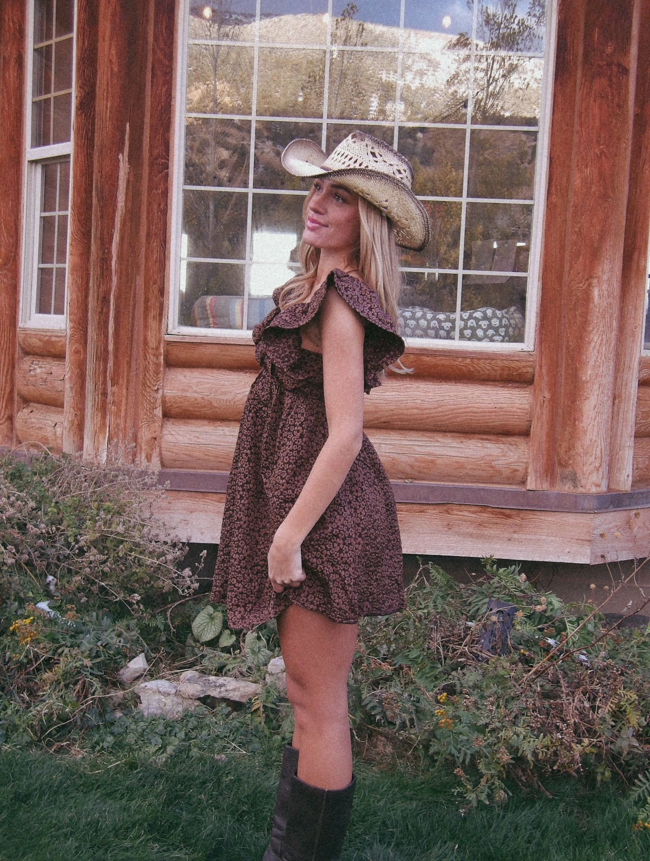 Sunday Hazelnut Flutter Dress