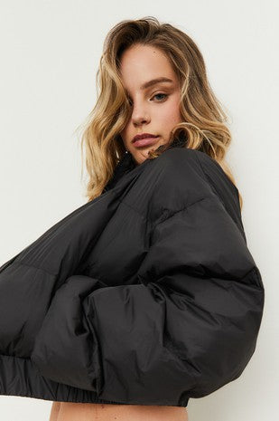 Black Cropped Puffer – SUNDAY RIOT