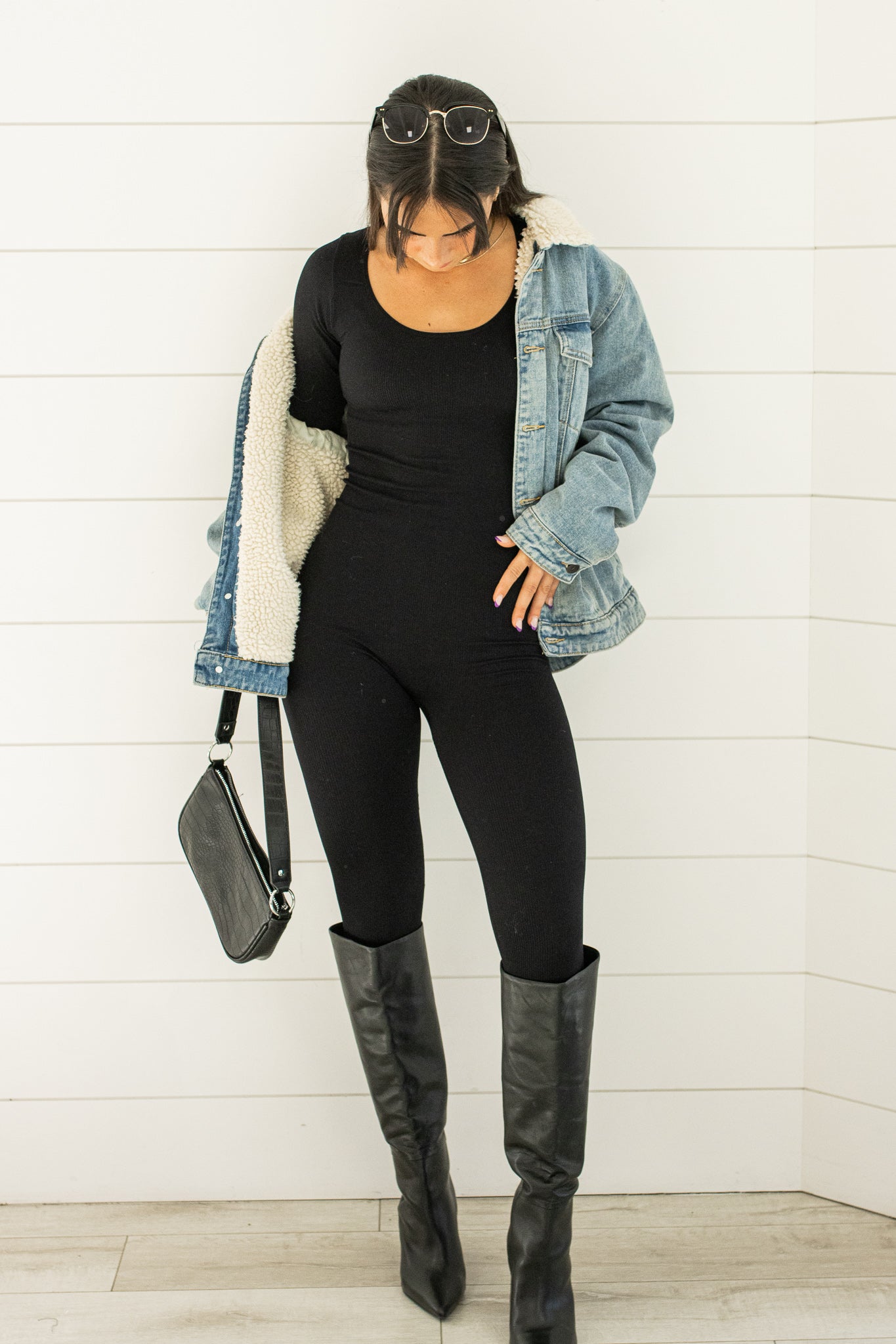 LOML Long Sleeve Bodysuit in Black