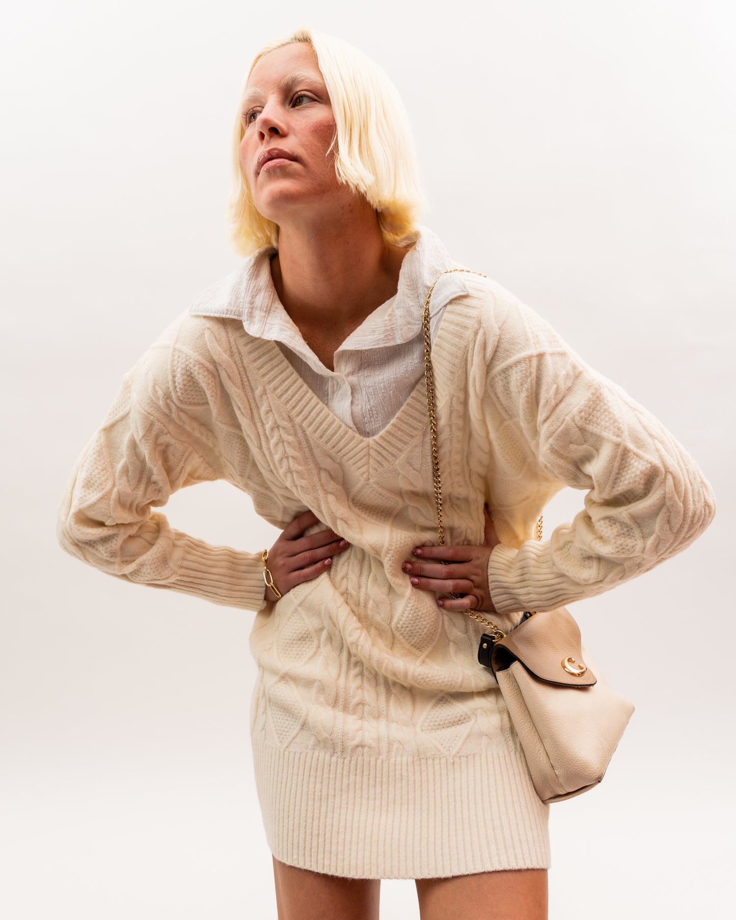 Cable Knit Sweater Dress