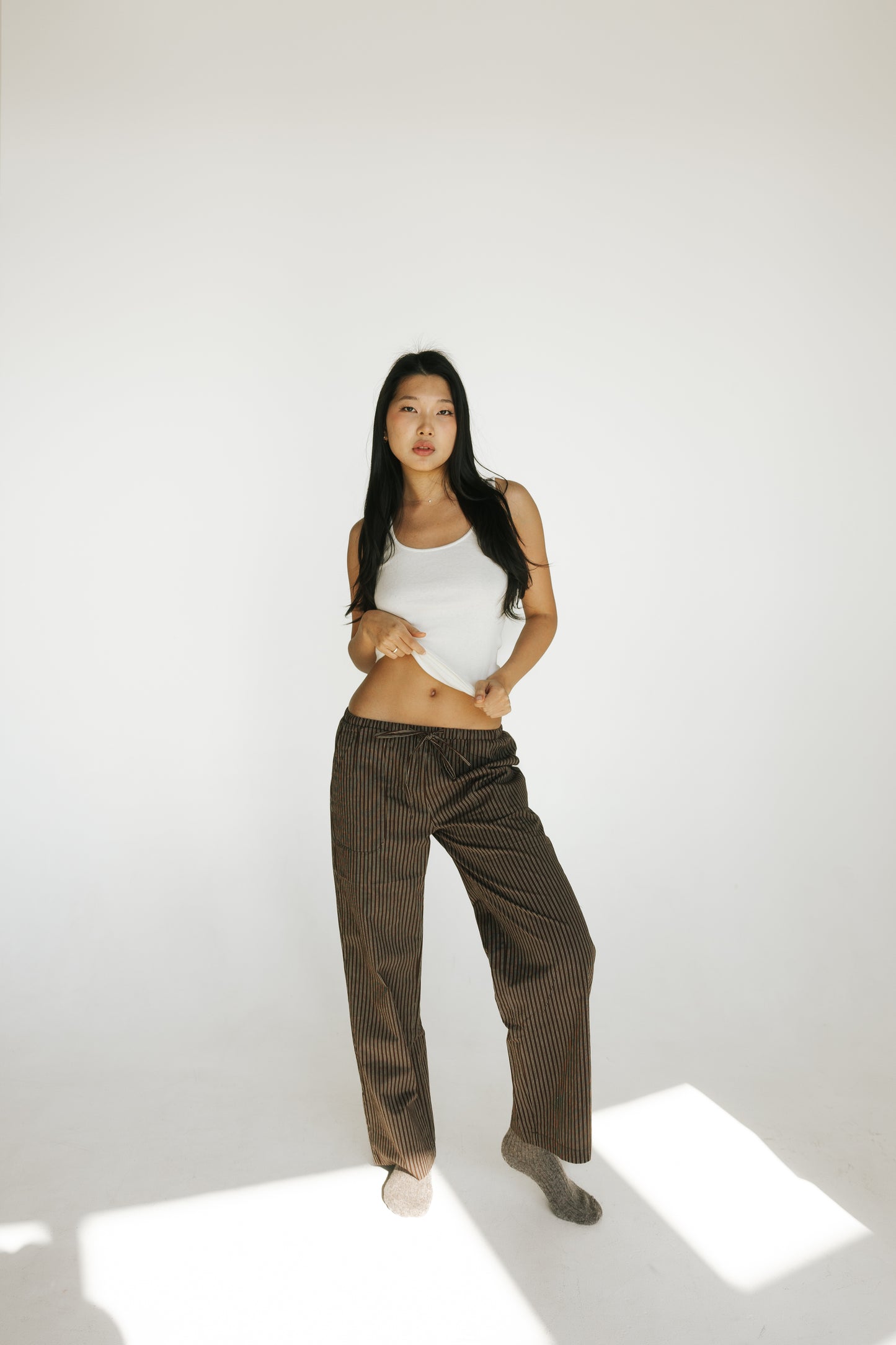 Riot Lined Lounge Pants in- Coffee