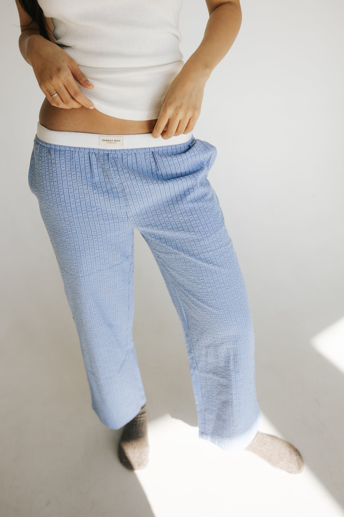 Riot Lined Boxer Pants in- Sky