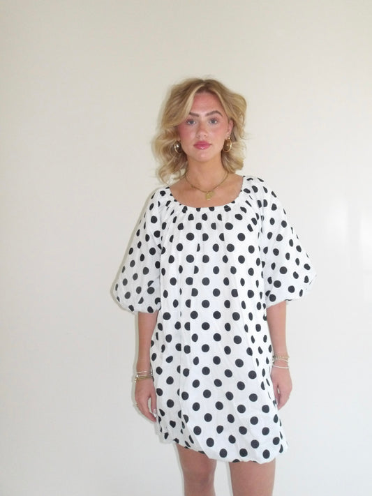 Sunday Polka Puff Dress