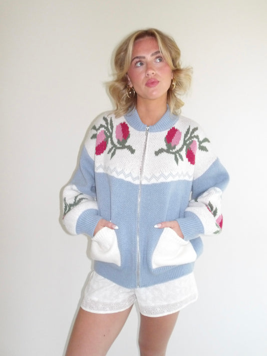 Riot Slouchy Girl Sweater in Tulip
