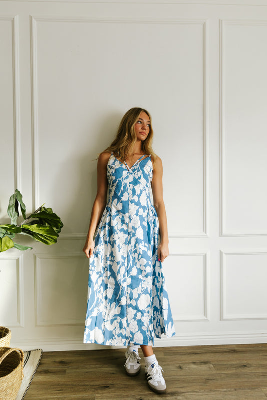 Sunday Blueberry Cream Maxi Dress