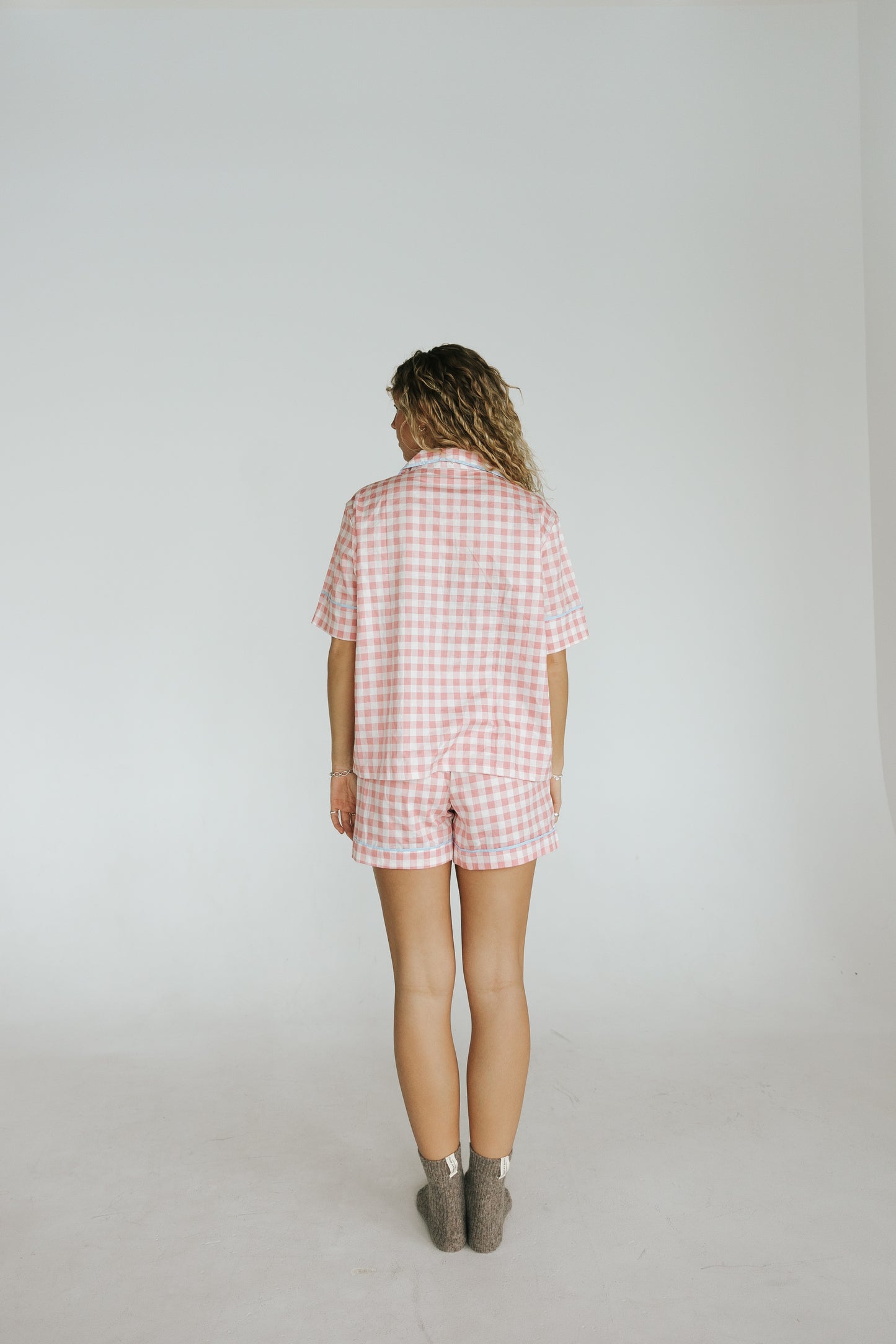 Riot 7am Short Sleeve Boxer Set in- Sky blush