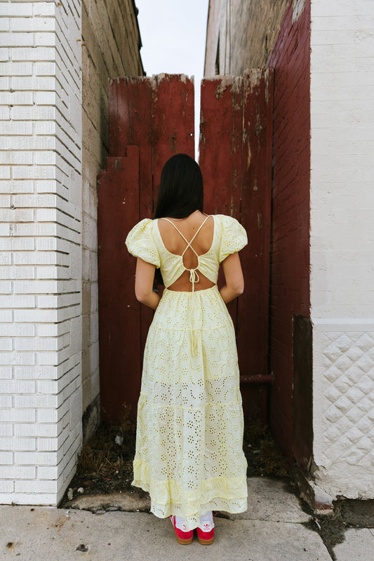 Sunday Lemon Puff Maxi Dress (FALL RESTOCK PRE-ORDER)