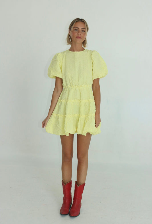 Sunday Lemon Puff Dress (Restock)