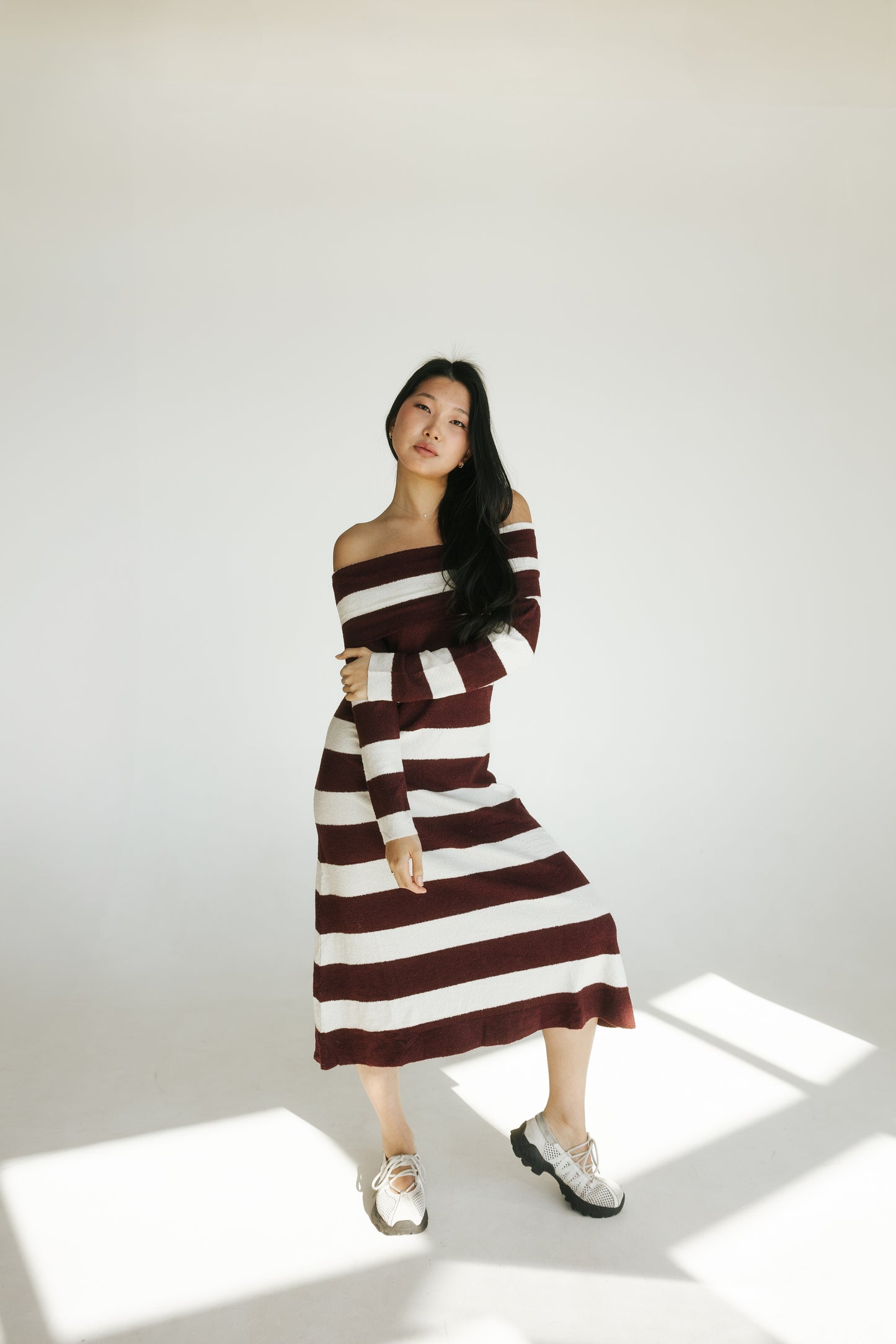 Sunday Cloud Striped Maxi Dress