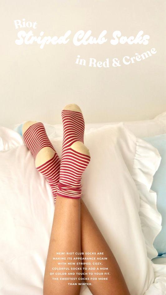 Riot Striped Club Socks- Red