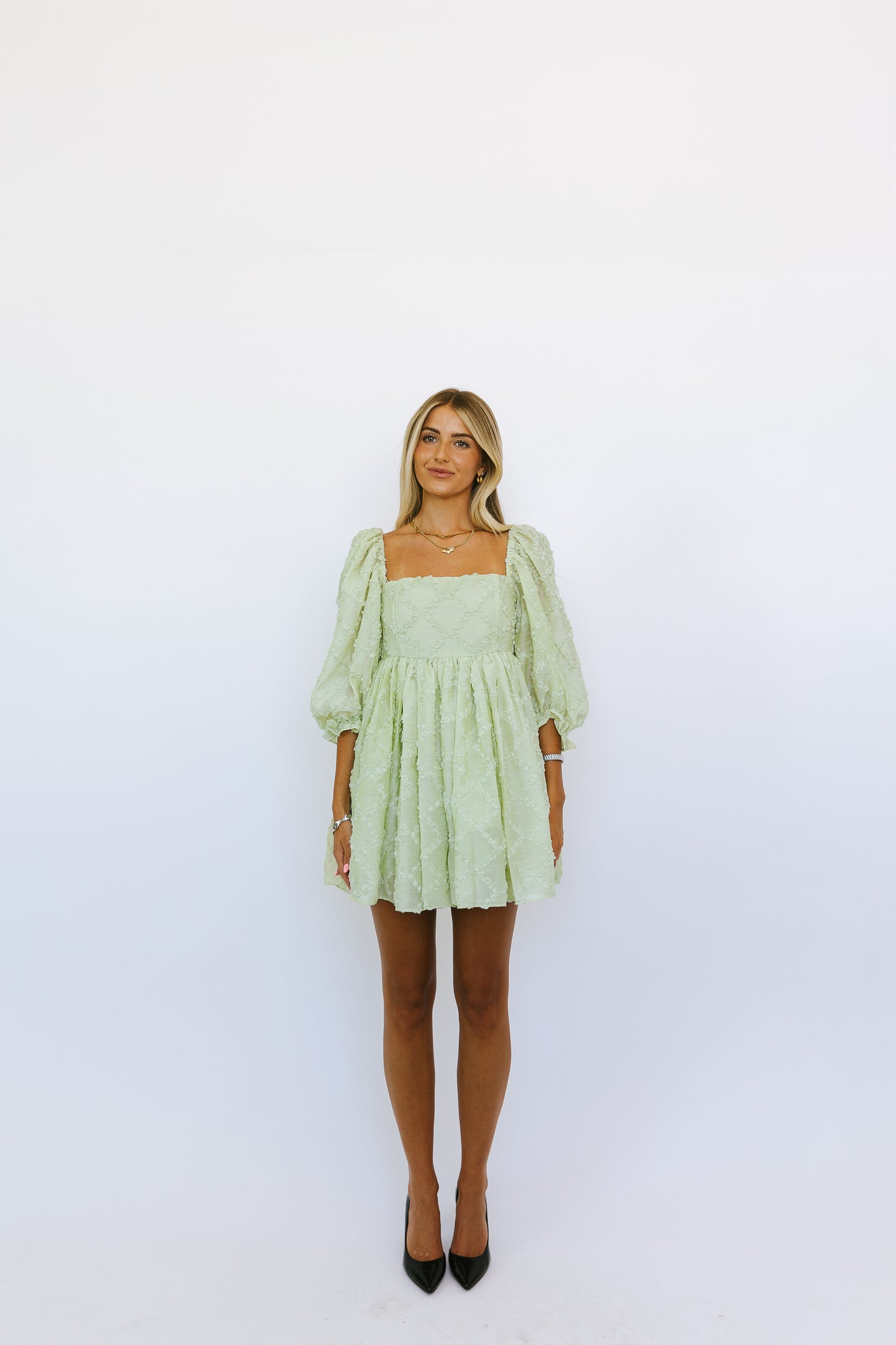 Sunday Lime Dot Mini Dress