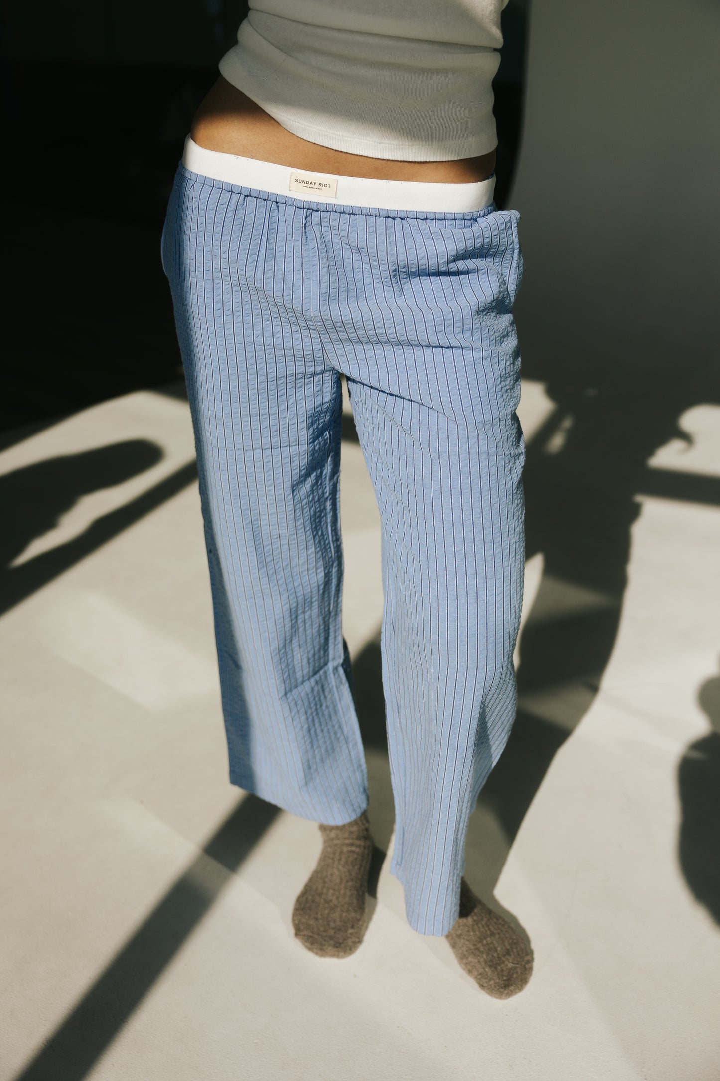 Riot Lined Boxer Pants in- Sky