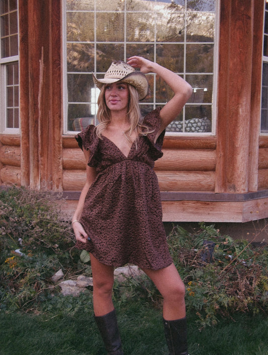 Sunday Hazelnut Flutter Dress