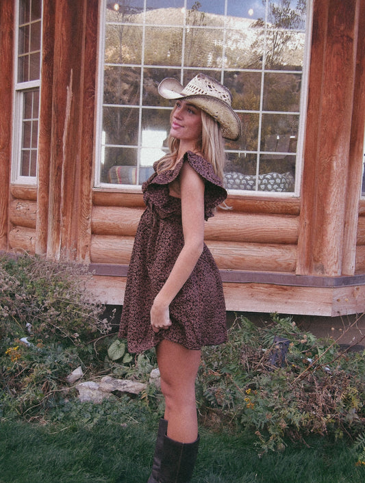 Sunday Hazelnut Flutter Dress