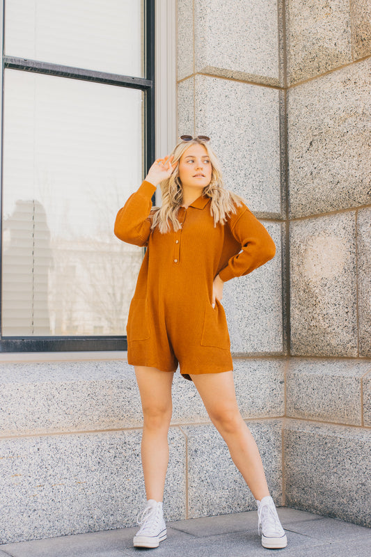 Best Of Both Worlds Romper In Rust