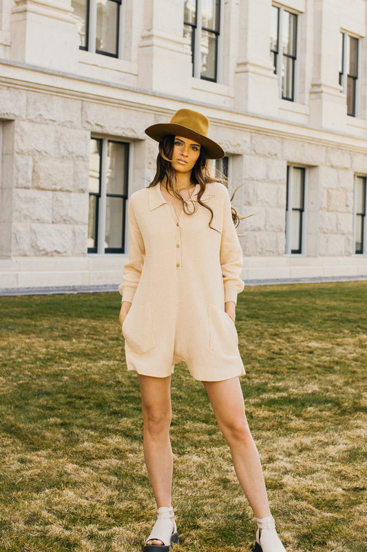 Best Of Both World Romper In Cream