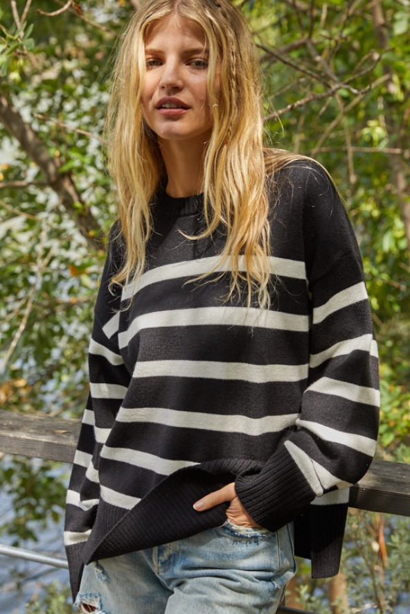 Black Striped Sweater