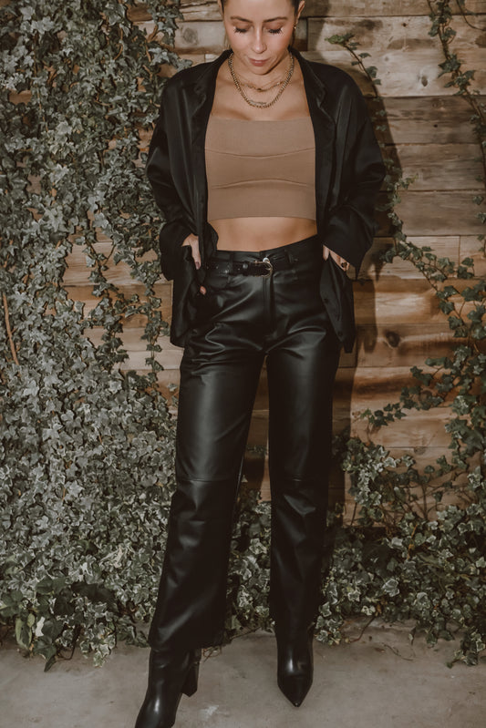 New Mom Leather Pants